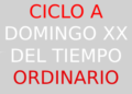 20 de agosto – XX Domingo del Tiempo Odrinario – CICLO A