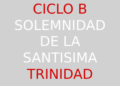 26 de mayo – Solemnidad de la Santísima Trinidad – CICLO B