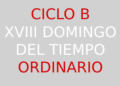 4 de agosto – XVIII Domingo del Tiempo Ordinario – CICLO B