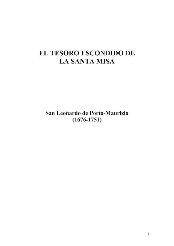 San Leonardo de Porto Mauricio Tesoro Misa
